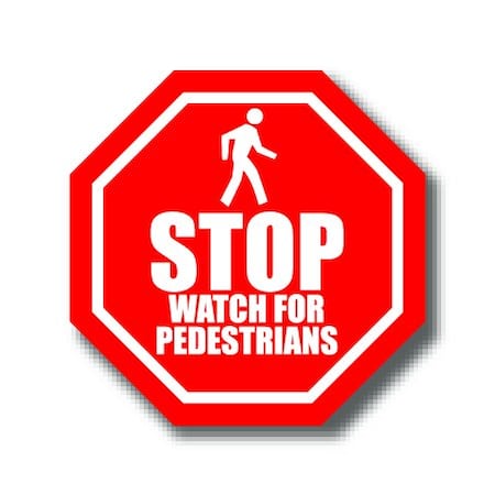 Ergomat 16in OCTAGON SIGNS - Stop Watch for Pedestrians DSV-SIGN 256 #0032 -UEN